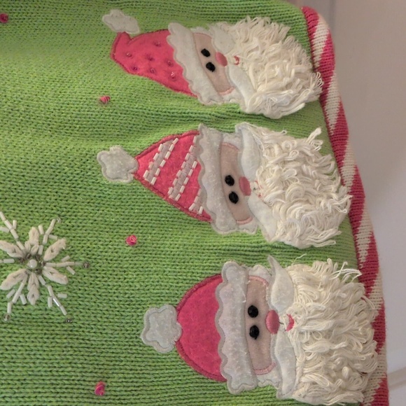 Vintage Heirloom Collectibles Santa Christmas Cardigan Sweater - Picture 3 of 16